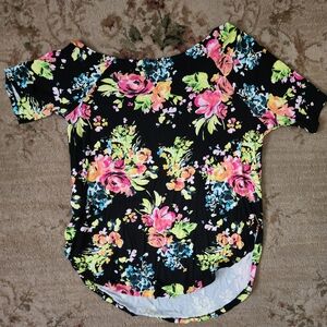 Super Soft By Torrid Off Shoulder Black Floral Knit Top Size 2